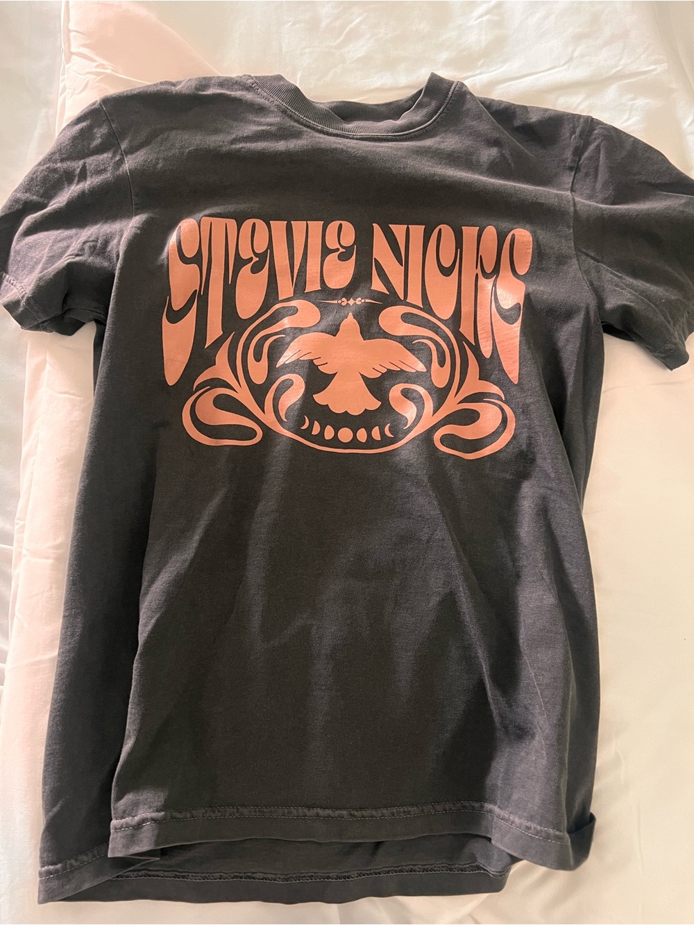 Stevie Nicks 2025 Concert Tee. Brown-Orange Retro Dove Design
